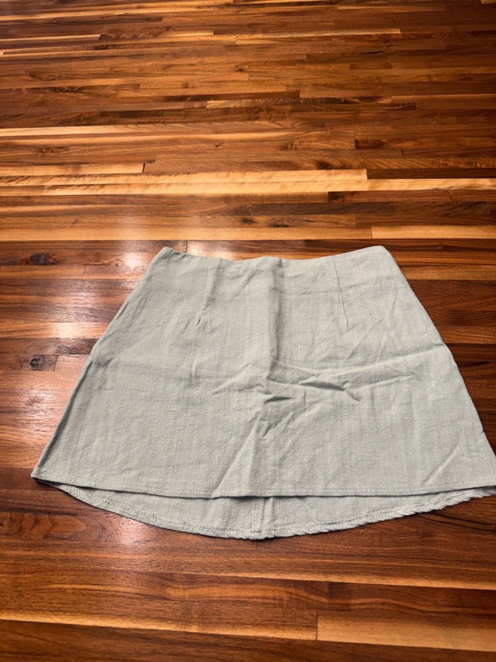 Light Sage Linen Mini Skirt
